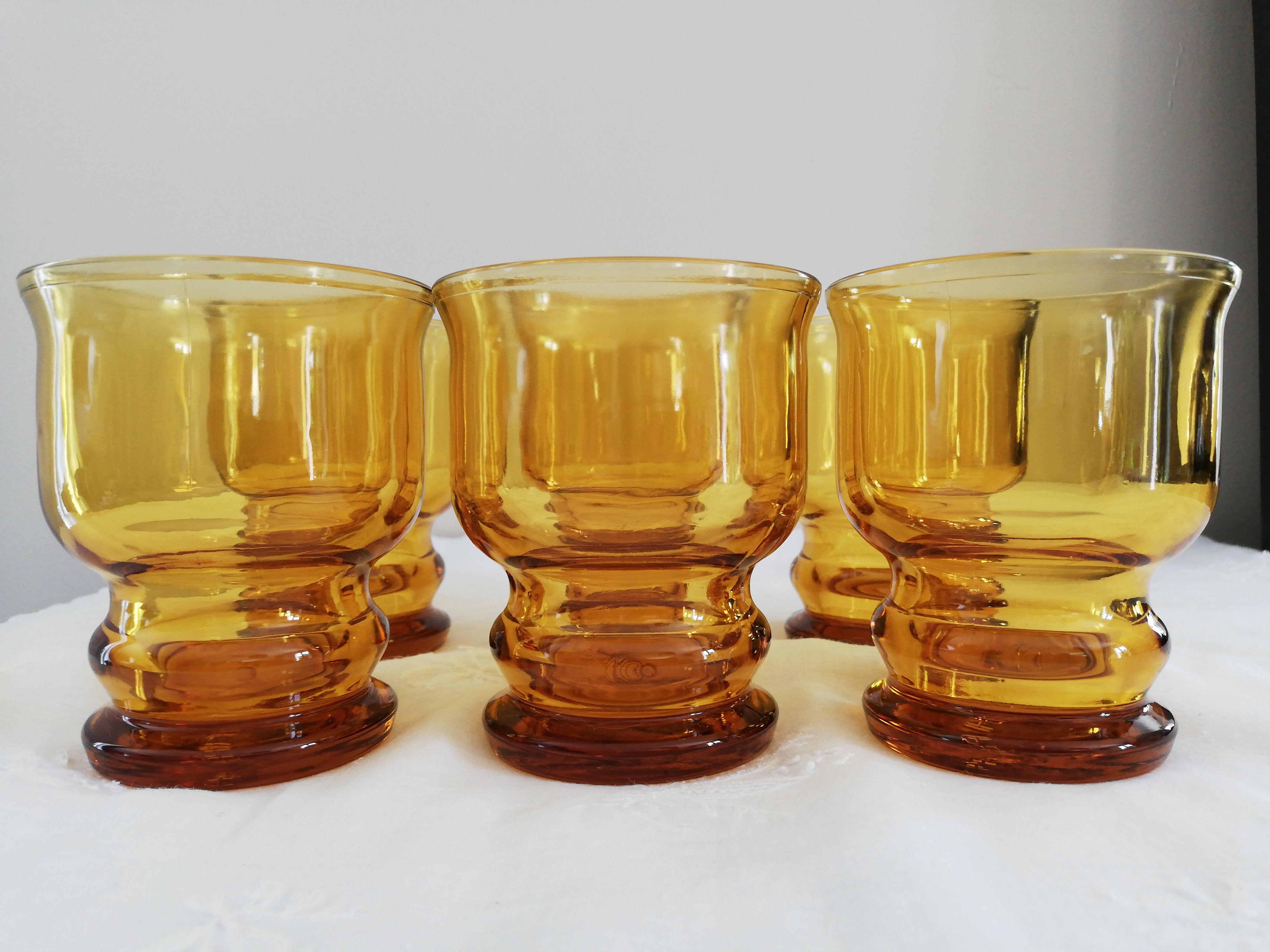 Set of 6 vintage jaunes