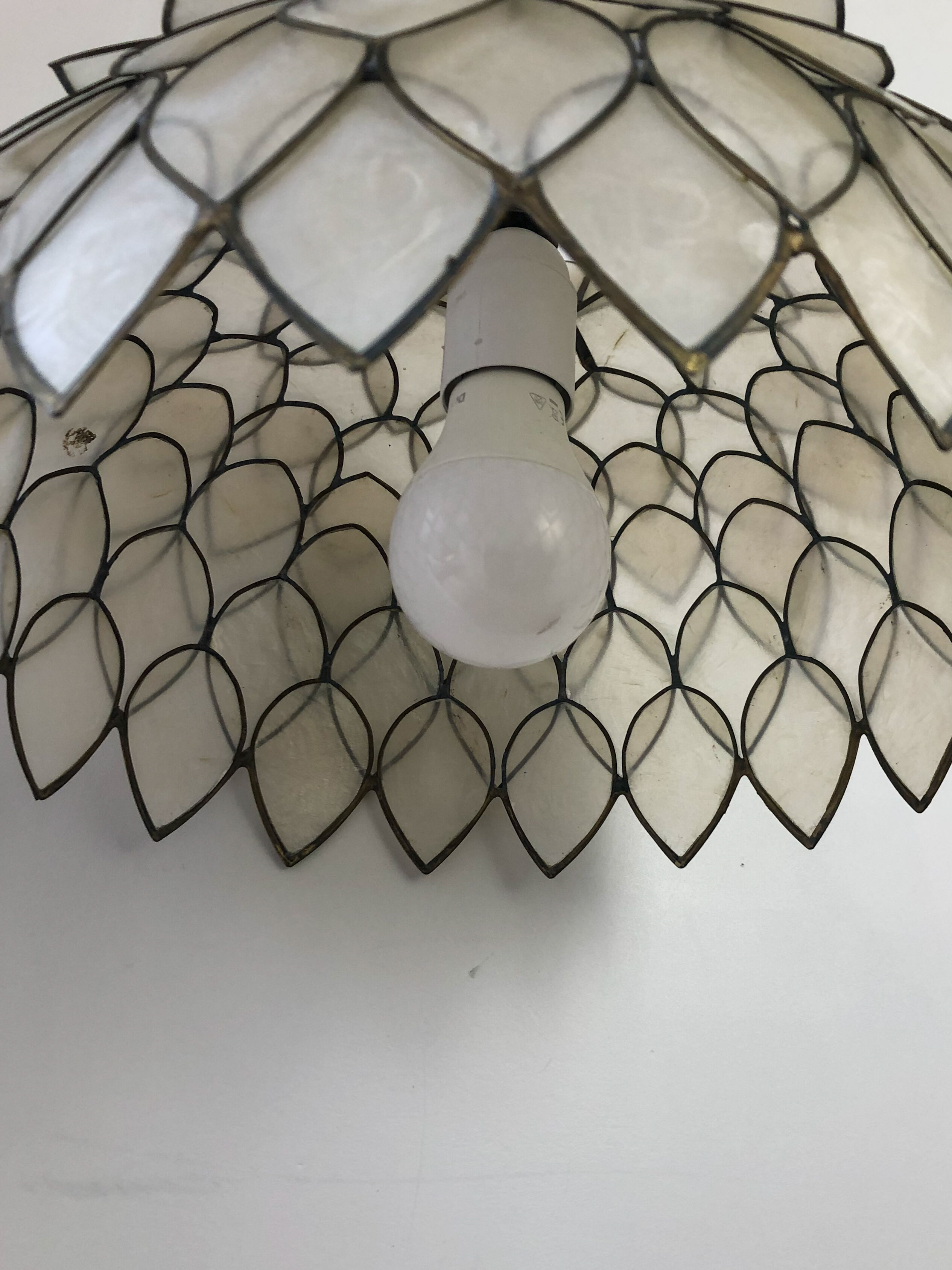 Lotus suspension in mother-of-pearl and brass