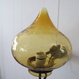 Scandinavian outdoor wall light in copper and amber glass