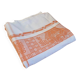 Nappe ancienne damassée orange et blanche