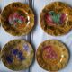 Set of 10 Sarreguemines dessert plates in slurry decorated fruit