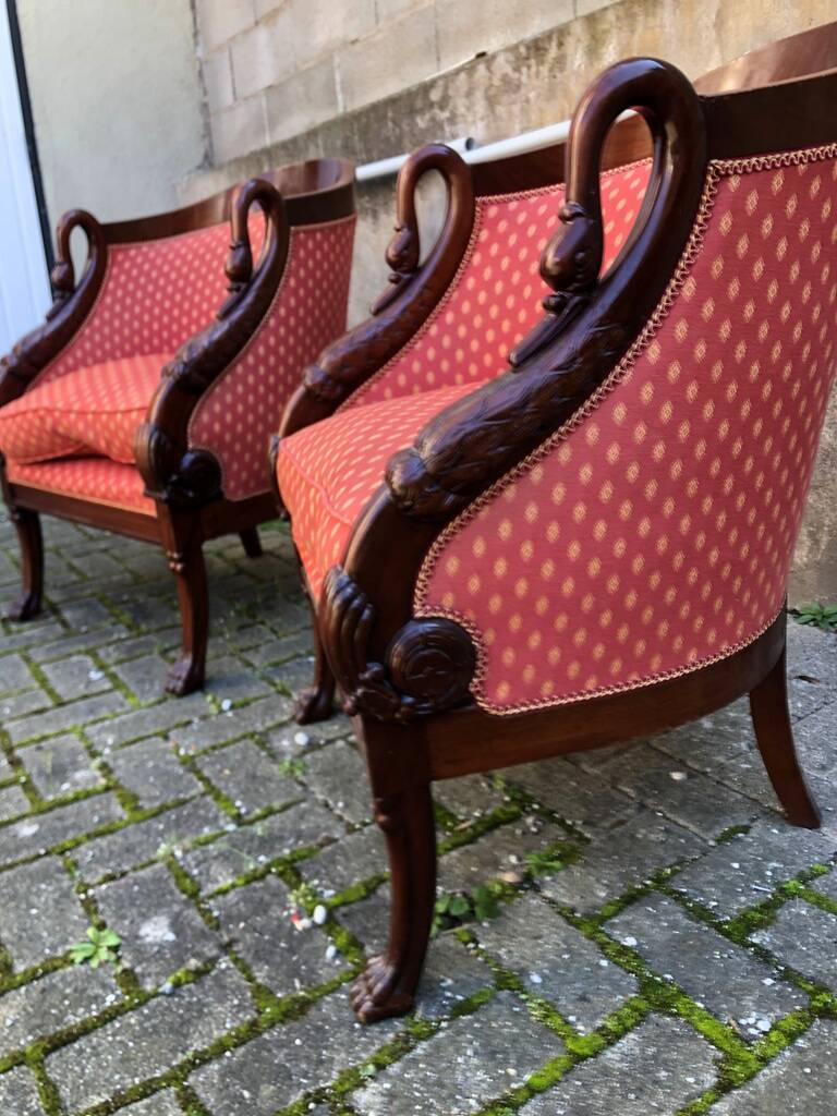 Mahogany armchair in First Empire style