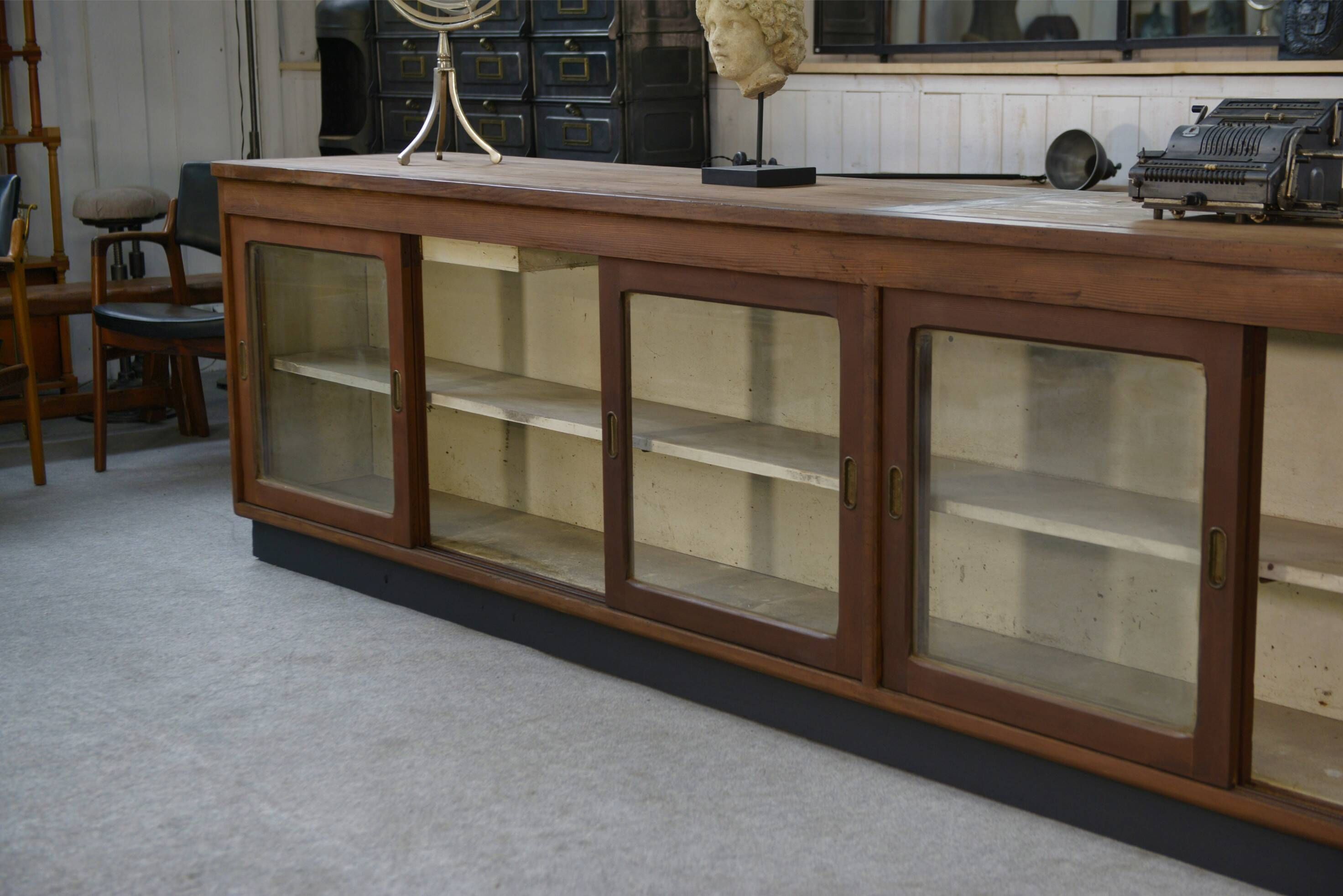Large sideboard/cabinet with sliding glass doors