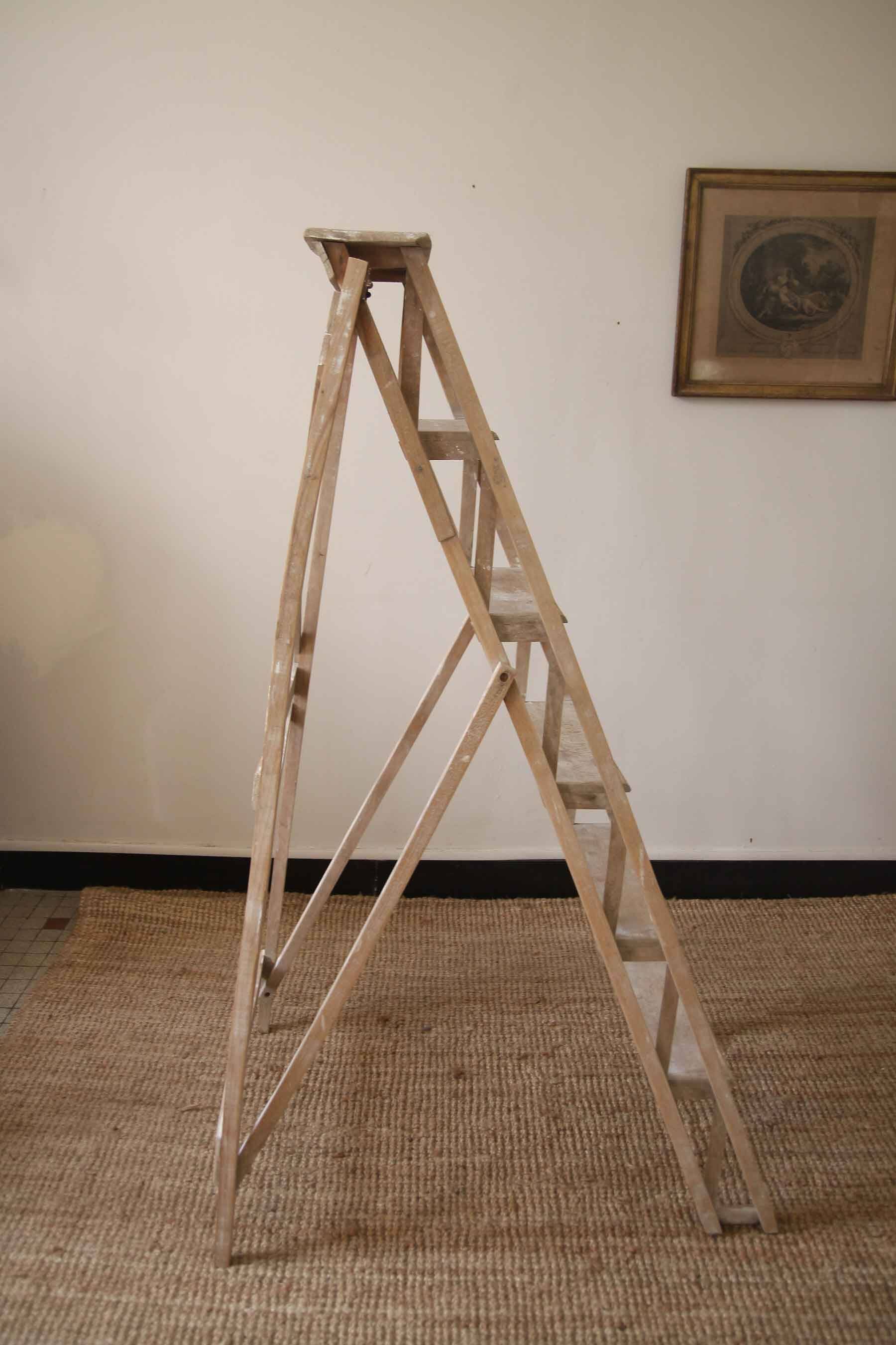 Old wooden painter's step ladder