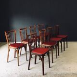 French Reconstruction Bistro Chairs from Baumann, 1950s, Set of 8