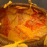 Quadripod worker in vintage rattan 1950s