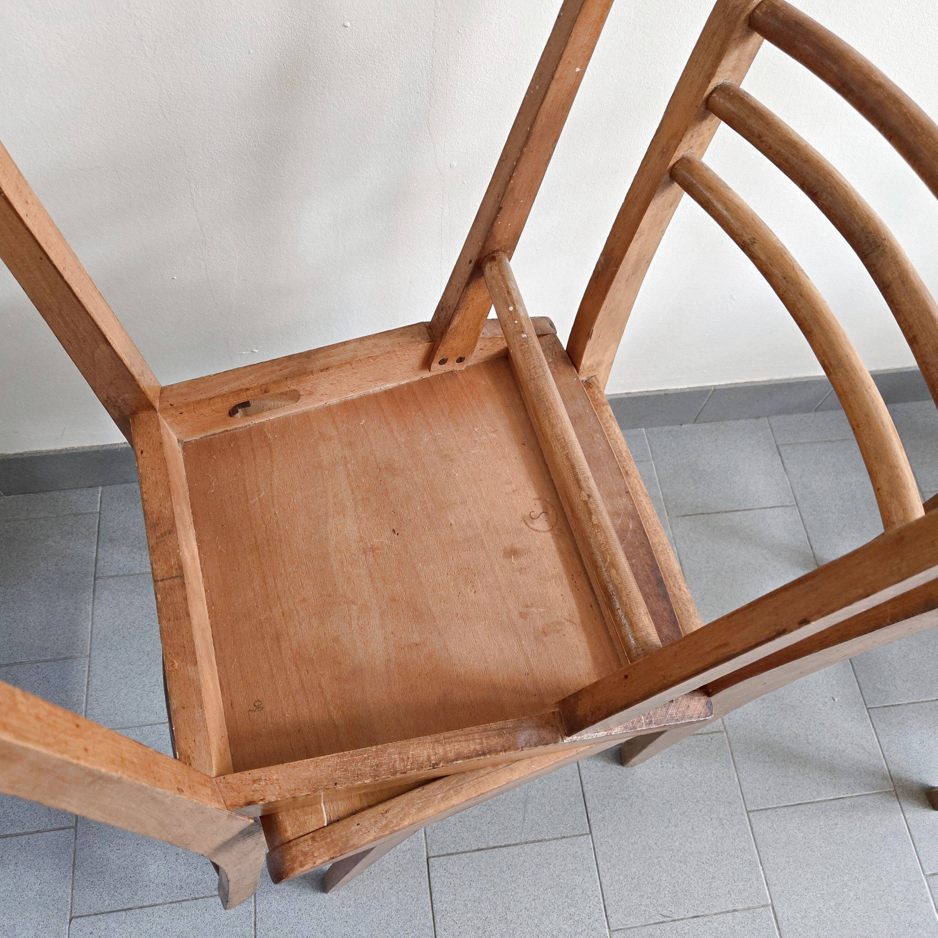Suite de 4 chaises bistrot Luterma 1950 vintage