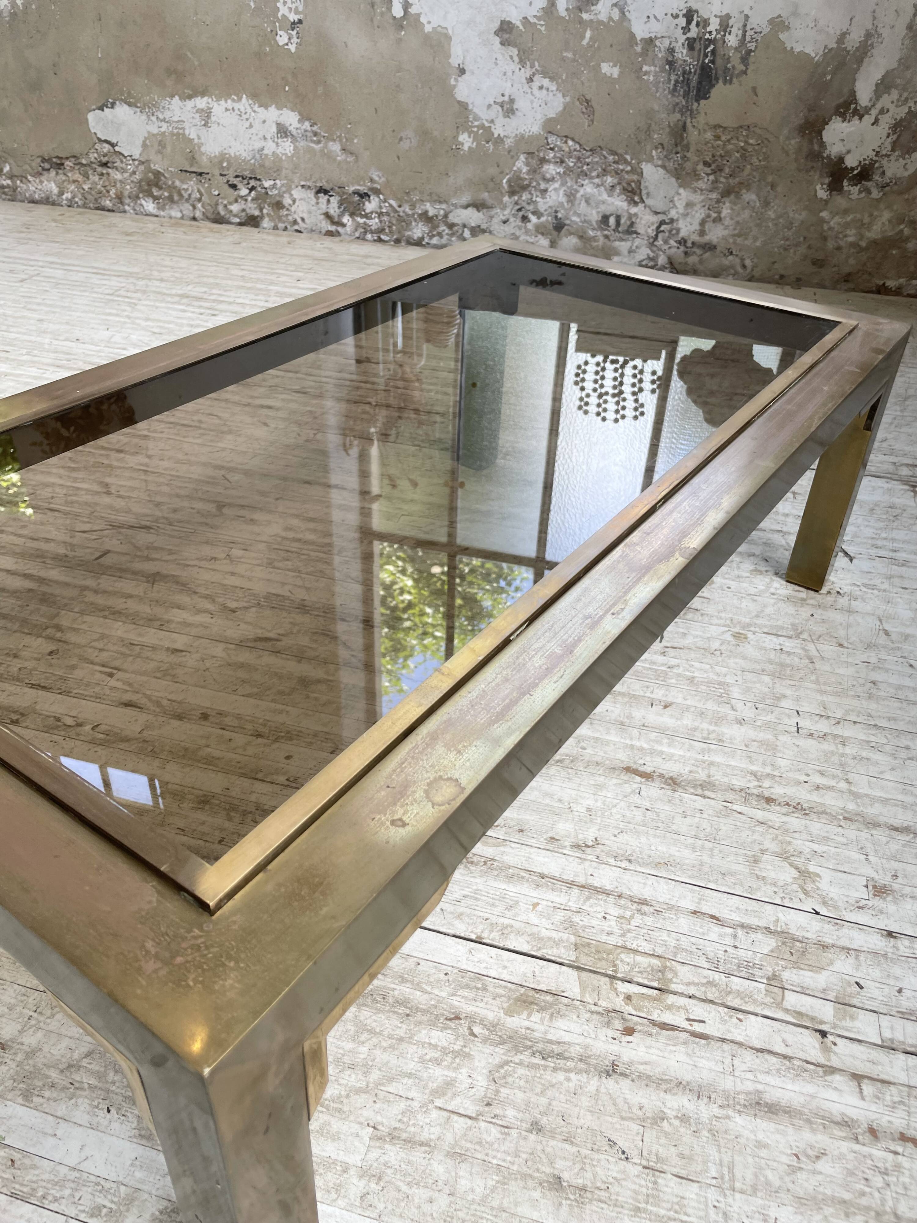 60s brass coffee table