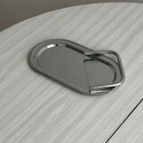 small oval metal tray