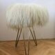 Rare Midcentury Brass and Hairpin Tripod Stool, Germany, 1960s