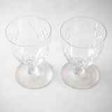 2 crystal wine glasses