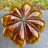 Large Murano pendant/wall/ceiling light in amber brown blown glass