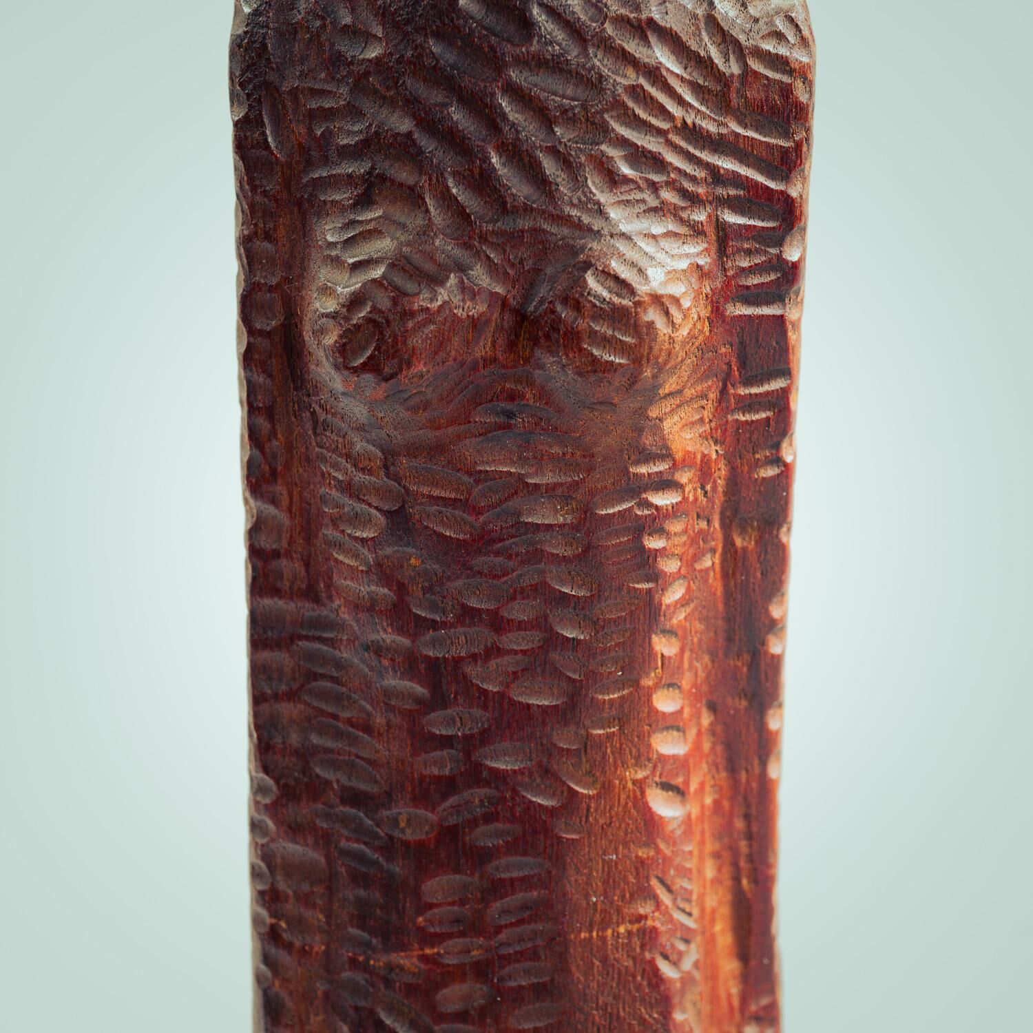 Dutch Brutalist carved wood sculpture of woman's figure, height 95cm, 1970s