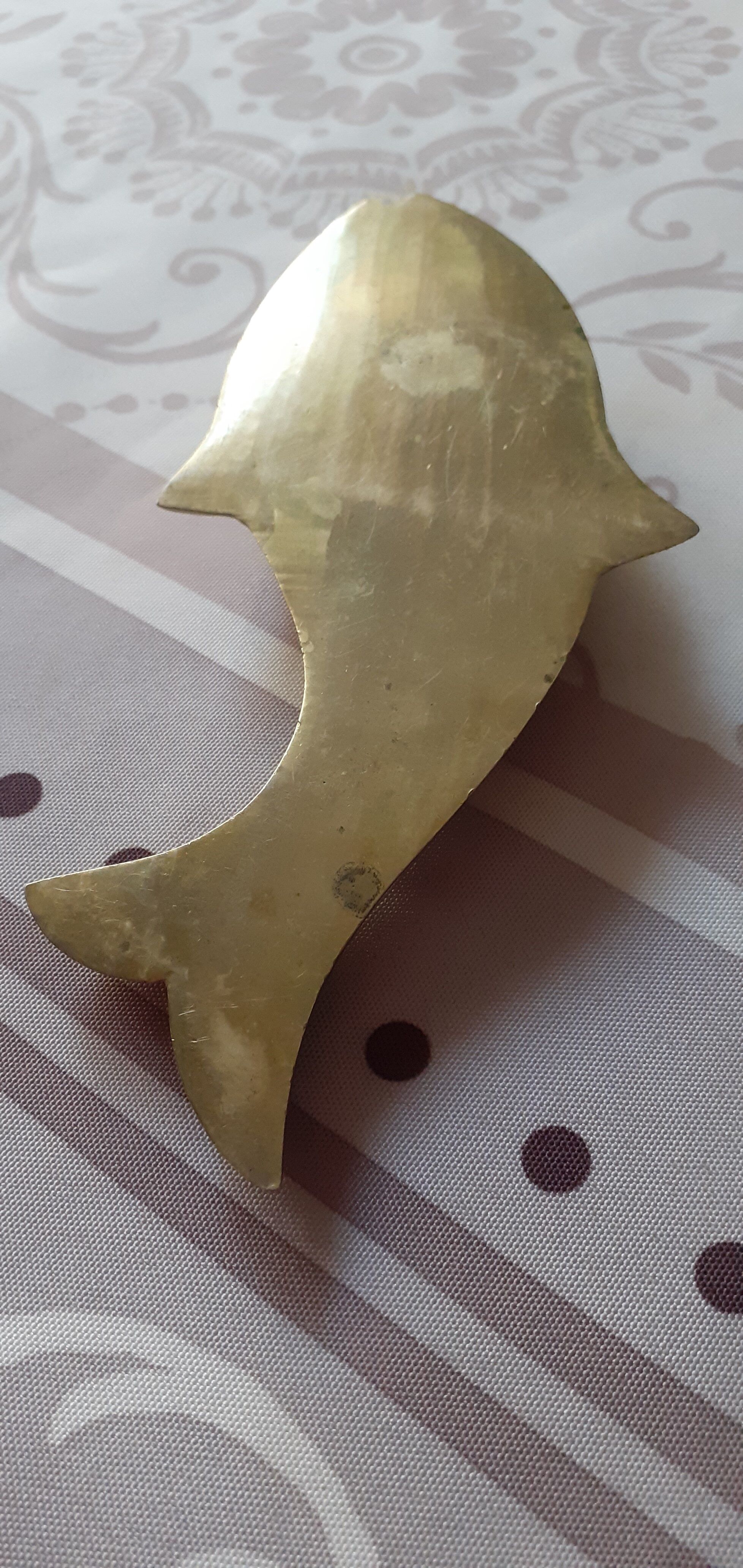 Old brass ashtray, fish shape