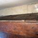 Antique rustic oak chest with original hardware and molded panels