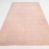 Tapis Anatolien Vintage Fait Main en Laine,Tons Rose Poudré & Beige 265x166