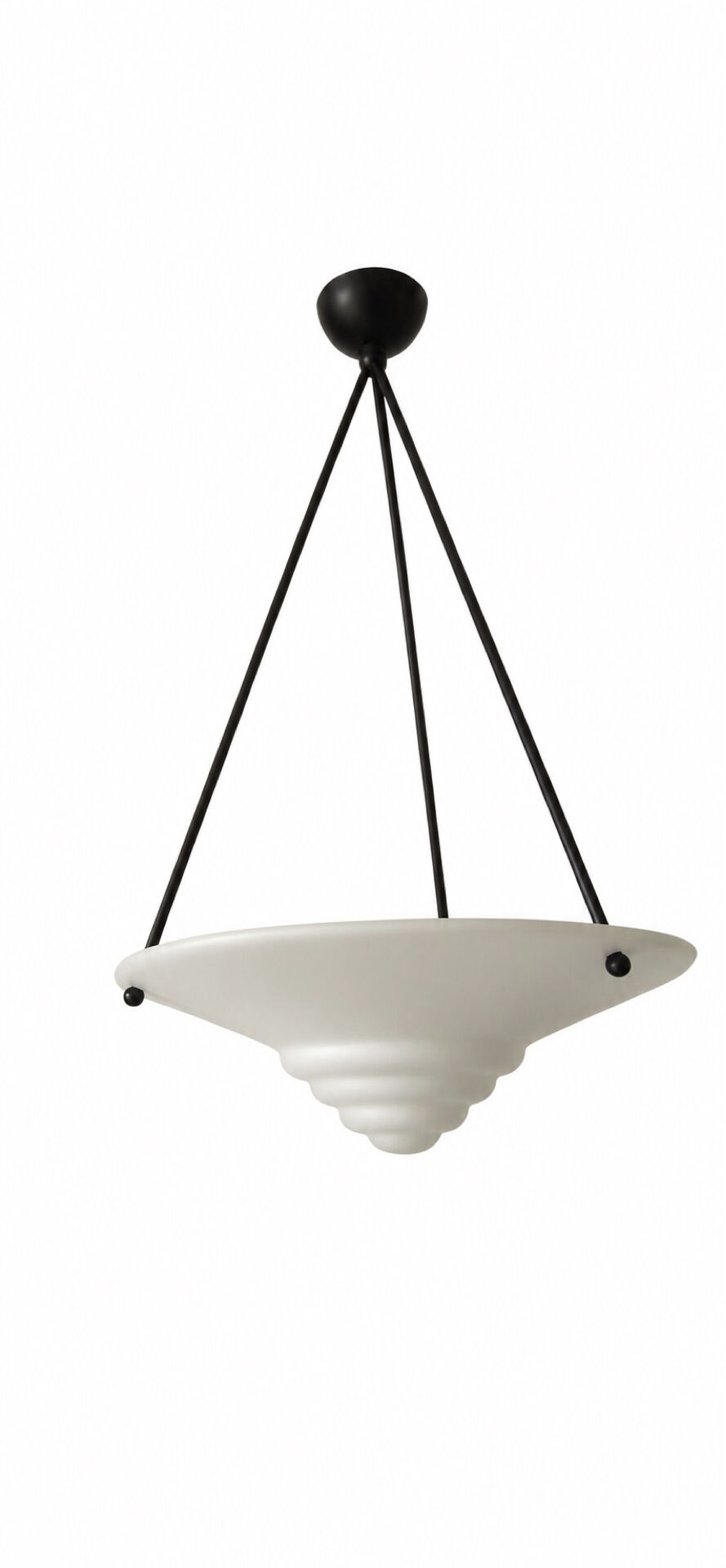 Vintage opaline glass pendant light – Art Deco style – Ø40 cm