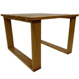 Vintage 1970s coffee table/side table, white oak slats slatted design