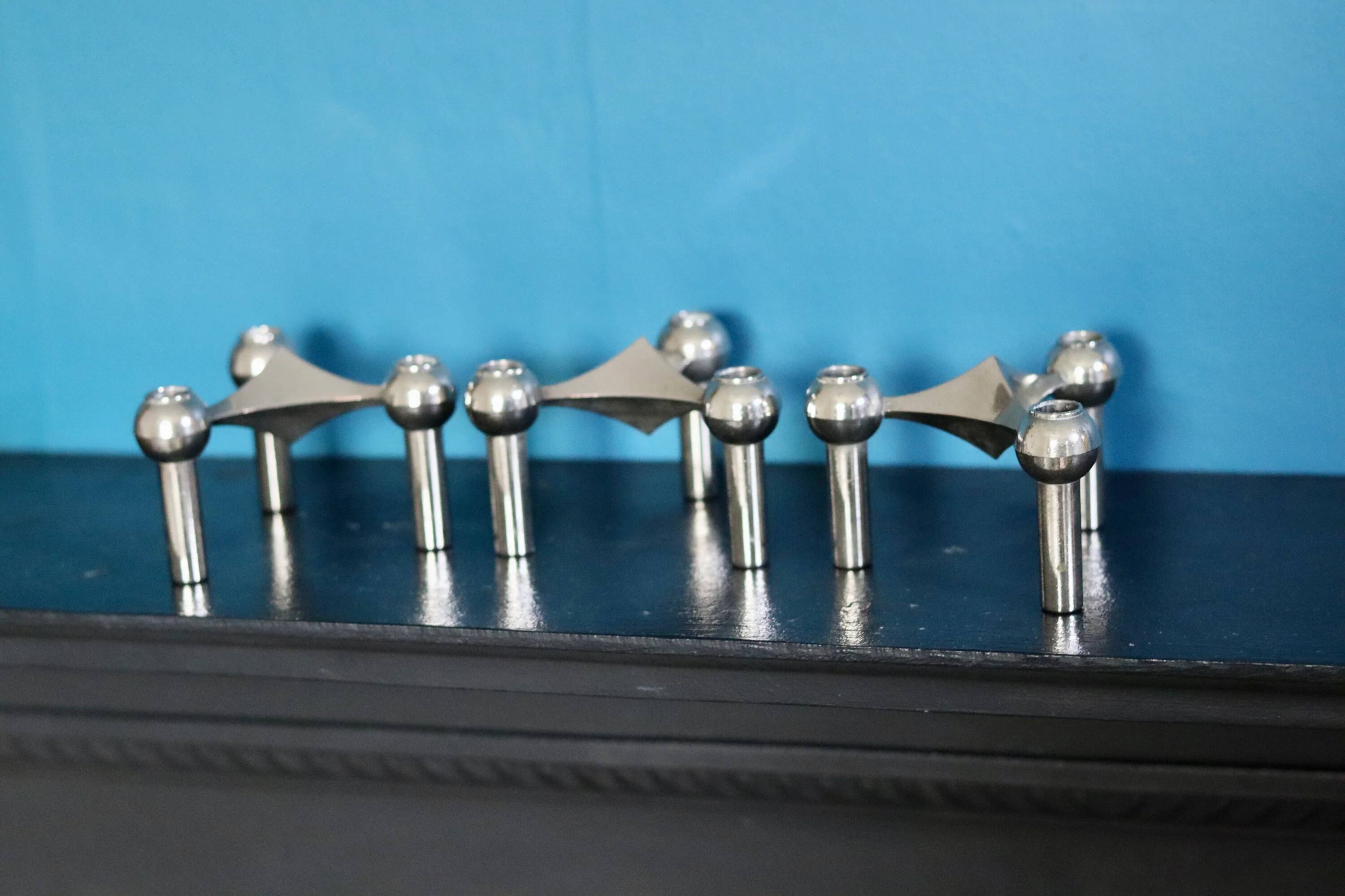 Trio of 1960's vintage candle holder by Stoff Nagel