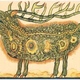 Signed 60s outsider art screenprint