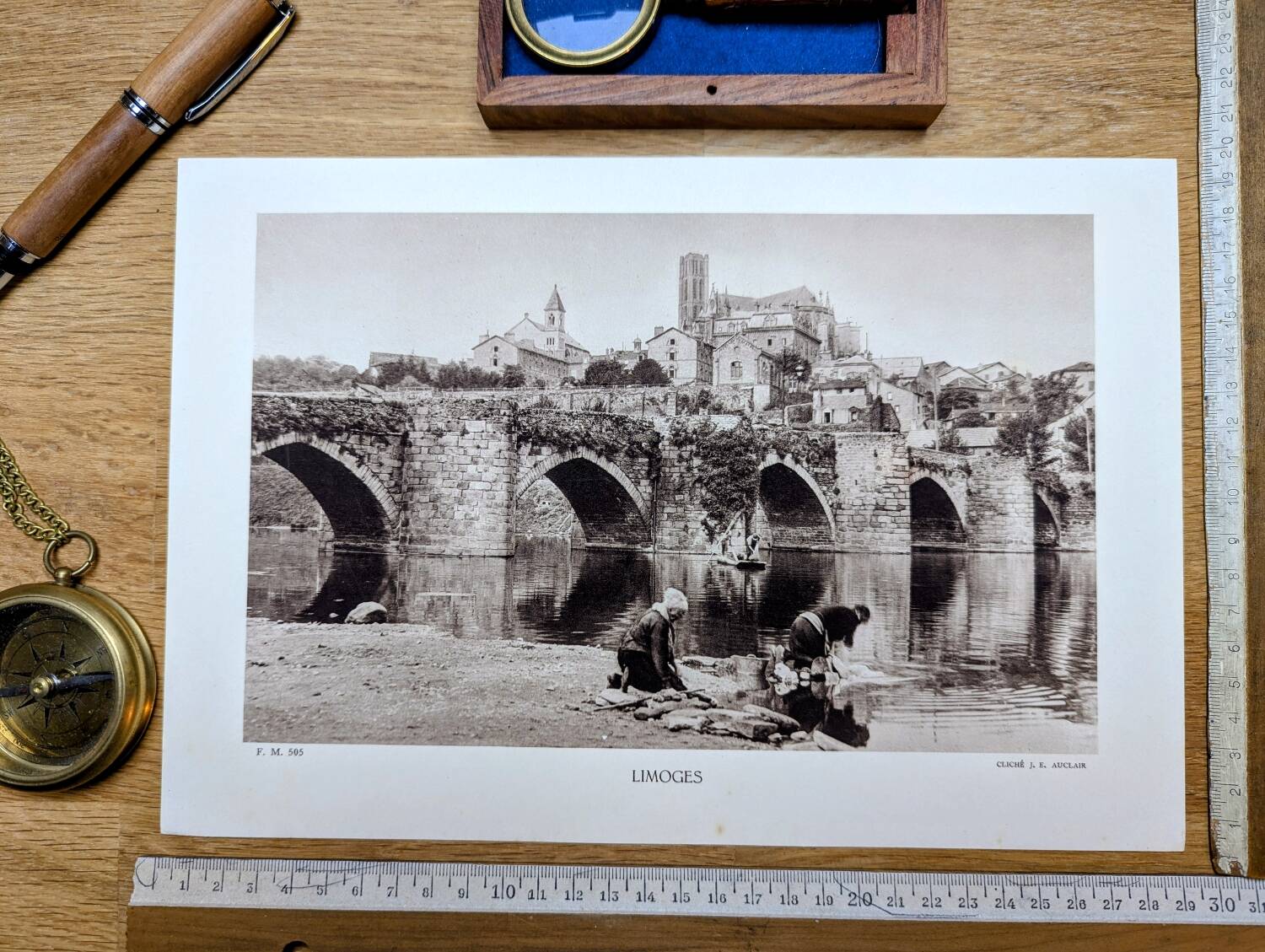 Limoges, Haute-Vienne, photo plate printed in 1942. By Auclair.