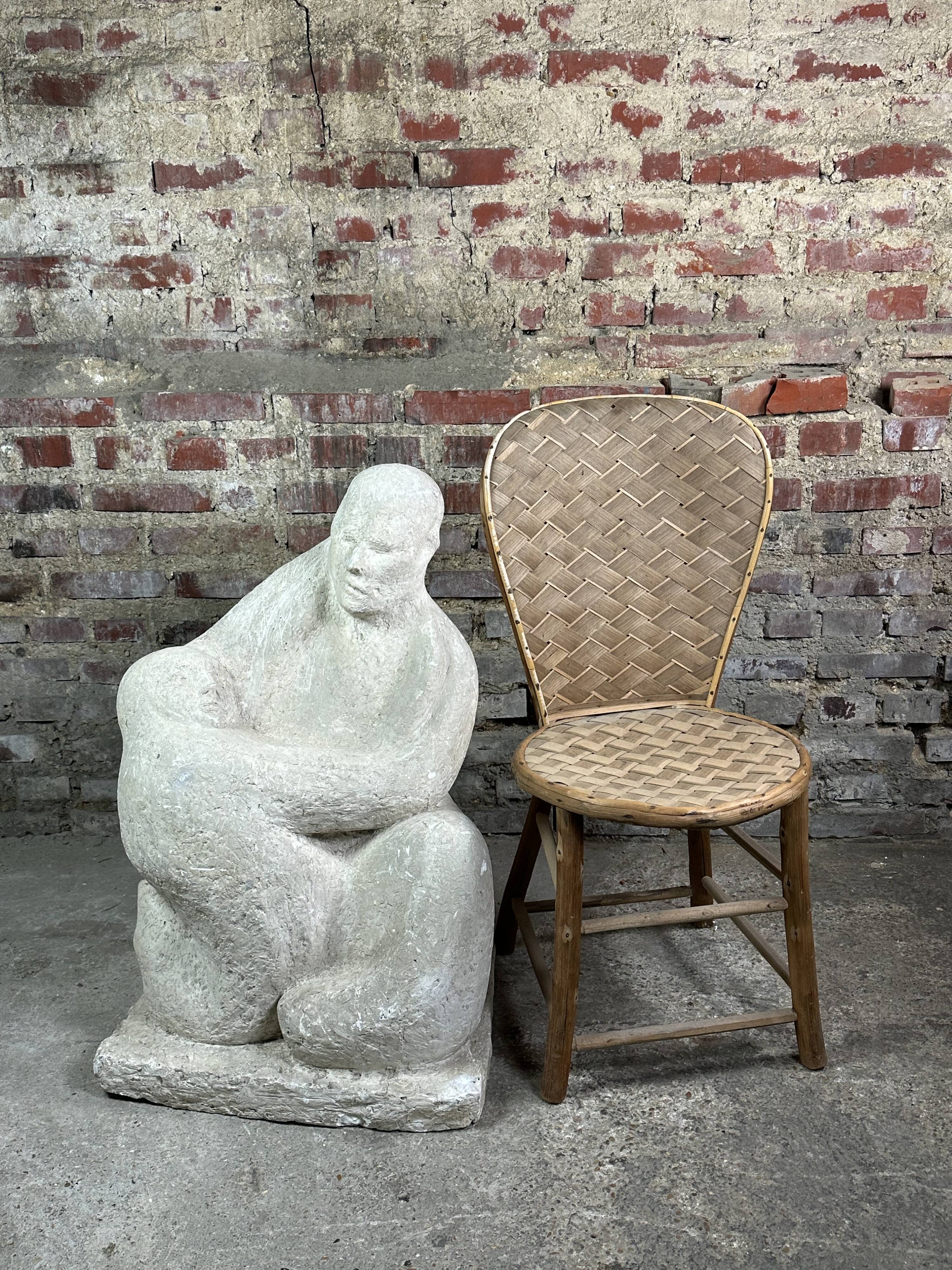 Sculpture en plâtre de Dragoljub Milosevic 1970