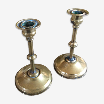 Pair of copper candle holders