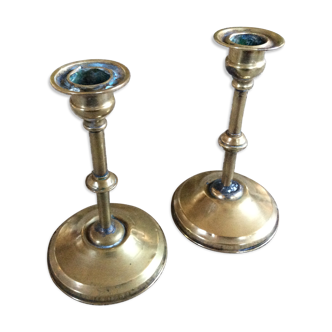 Pair of copper candle holders