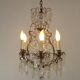 French Bronze and Glass 6 Light Cage Chandelier With Assorted Crystals 5518