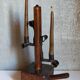 Rustic candle holder Art-popular solid wood and vintage wrought iron