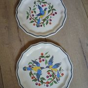 8 antique Salins dessert plates