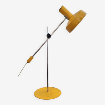 Lampe vintage de bureau réglable jaune, luminaire industriel