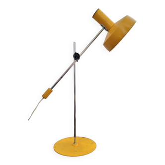 Vintage yellow adjustable desk lamp, industrial lighting fixture