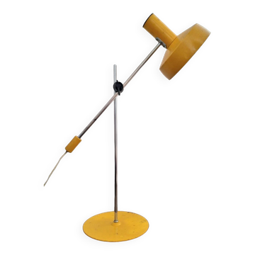 Lampe vintage de bureau réglable jaune, luminaire industriel