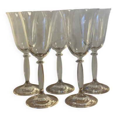 5 grands verres à pied tulipe à vin ou eau en cristallin