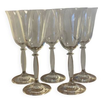 5 grands verres à pied tulipe à vin ou eau en cristallin