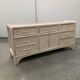 Buffet blanc en rotin/bambou tissé, années 70