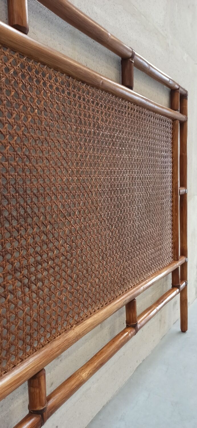 Traditional bamboo and cane headboard, 70's