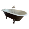 Enamelled cast iron bathtub and brass faucet