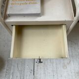 Industrial white metal bedside