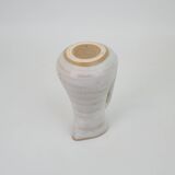 Signed white beige ceramic pitcher