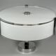 1970s 1980s Ceiling Lamp by Honsel Leuchten Germany in Glass & Chrome