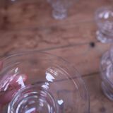 9 vintage engraved champagne glasses 1950