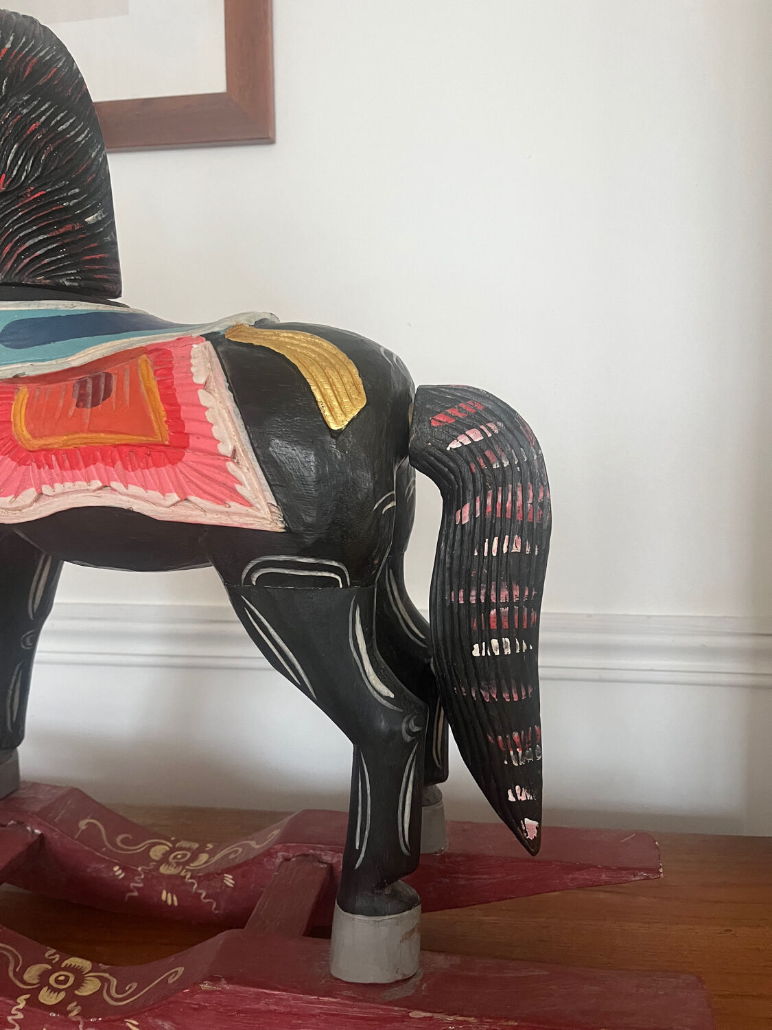 Antique wooden rocking horse