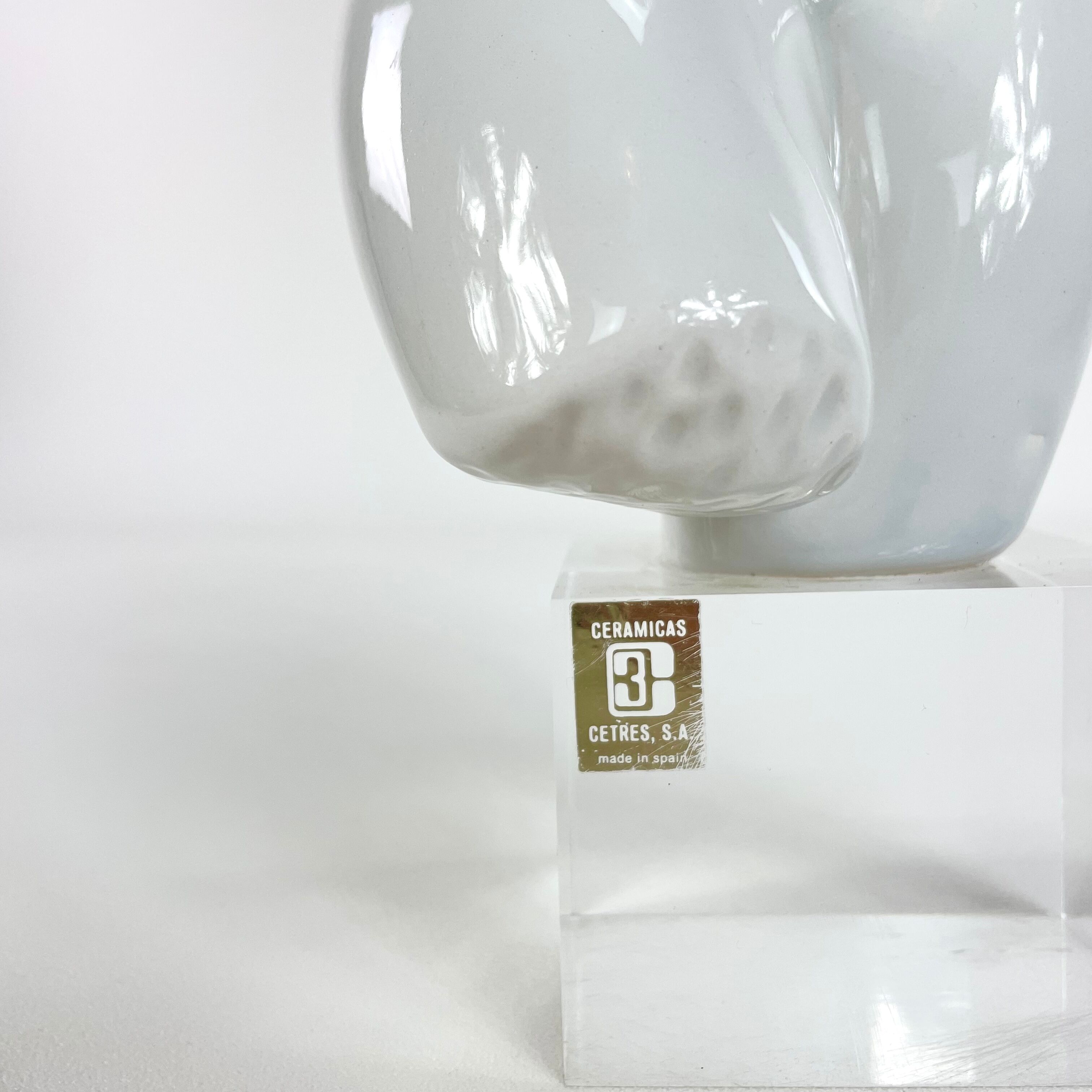 Bust of Venus in ceramic on plexiglass base, circa 1970