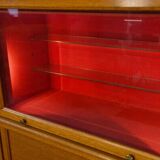 Modular furniture set by Pierre Cruege for Martin Dupuis in light oak, 1960