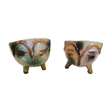 Pair of ceramic pots Accolay anthropomorphic