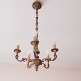 Bronze chandelier 5 branches 60s