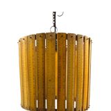 Modern artisanal rulers shaped ceiling lamp, France 1960s