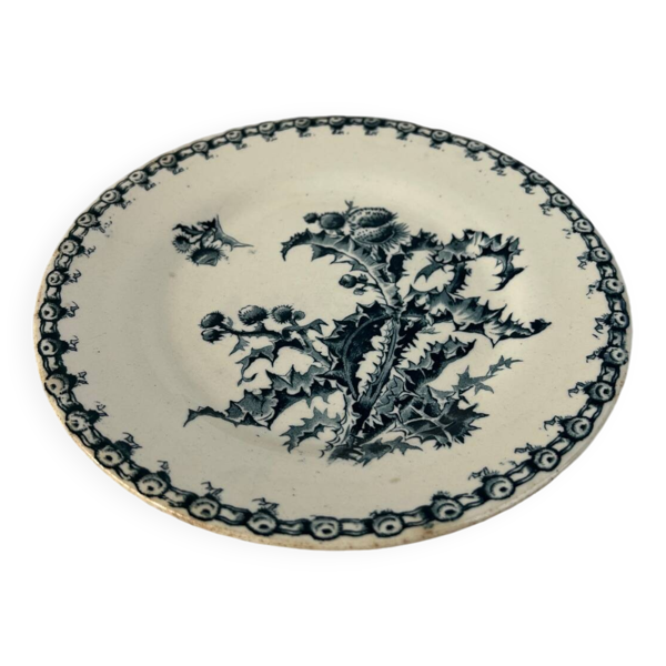 Assiette plate terre de fer Gien Chardon
